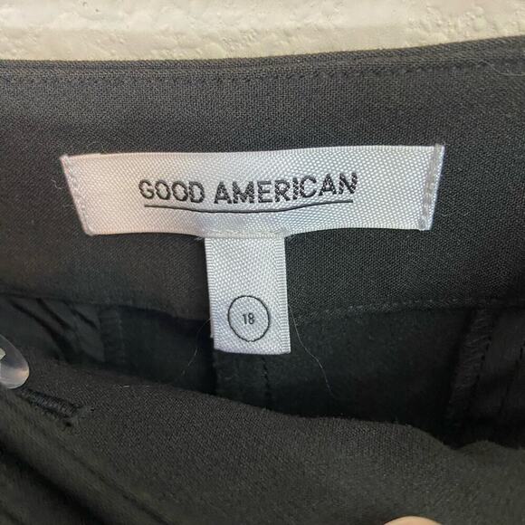 Good American Exec Disco Flare Slit Pants Black 18 - Picture 2 of 5